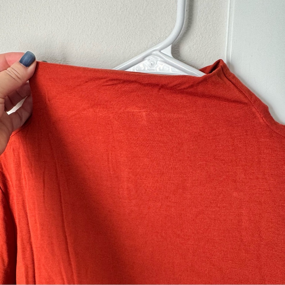 NWT Liverpool Los Angeles Mock Neck Long Sleeve Knit Top Orange Size Large Fall - Picture 4 of 9